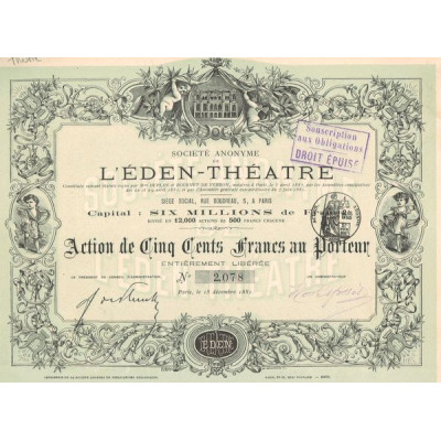 S.A. de L'Eden-Théâtre (Act 500 F)