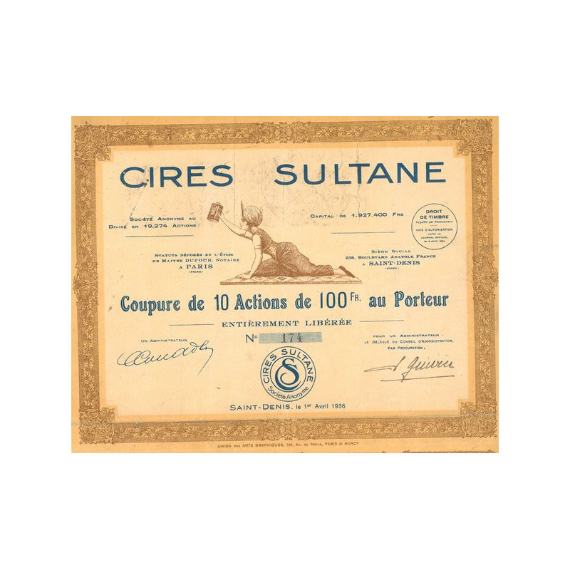 Cires Sultane (Titre 10 Act 100 F)