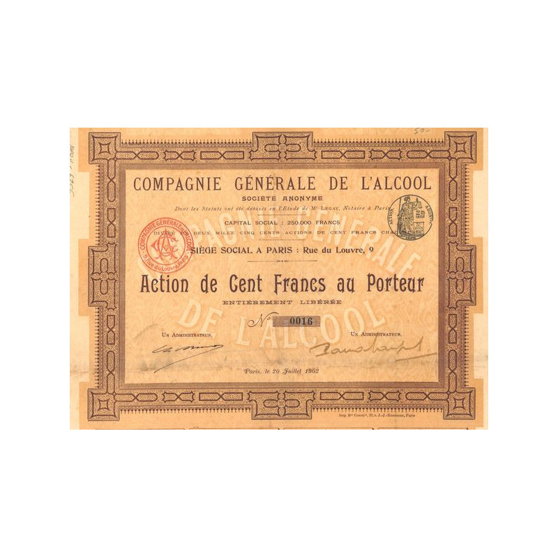 Cie Gale de l'Alcool (Act 100 F)