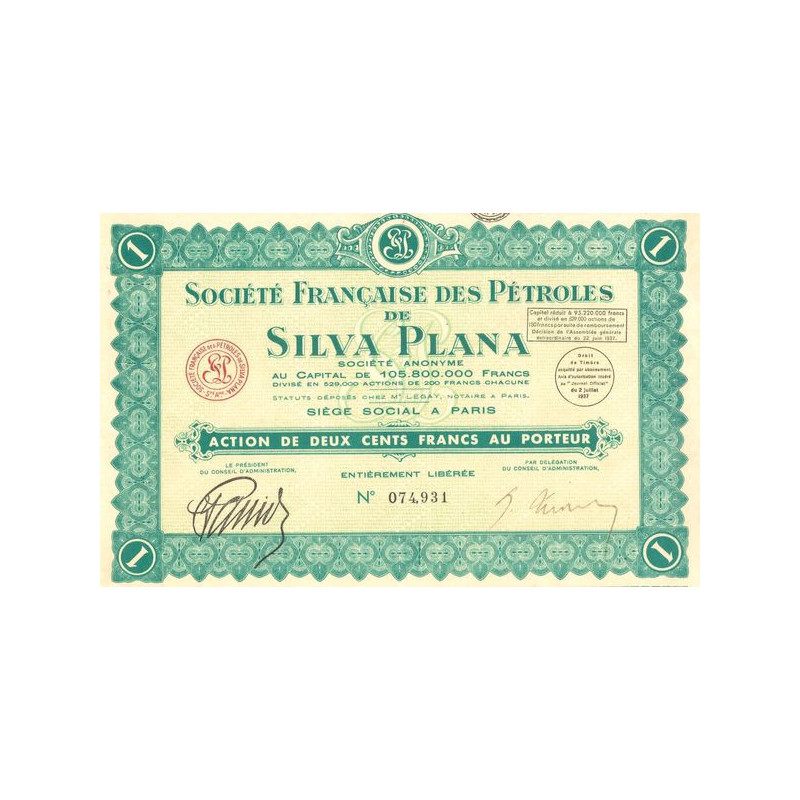 Sté Française des Pétroles de Silva Plana (Act 250 F)