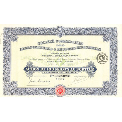 Sté Commerciale des Hydrocarbures & Produits Industriels (Act 100 F)
