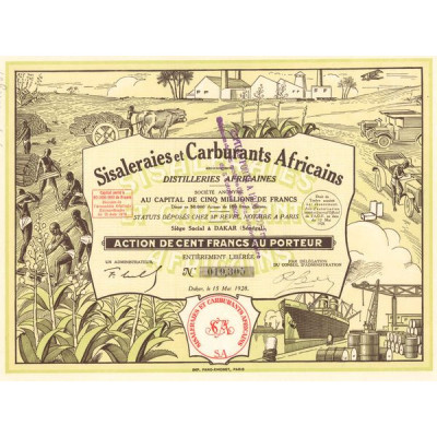 Sisaleraires et Carburants Africains anciennement Distilleries Africaines (Act 100 F)