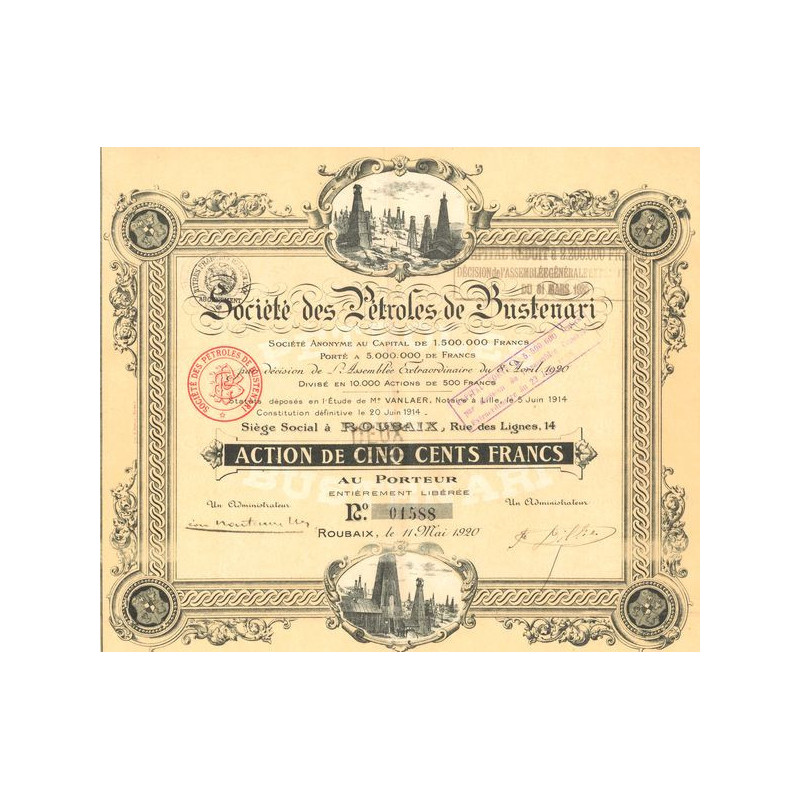 Sté des Pétroles de Bustenari (Act 500 F)