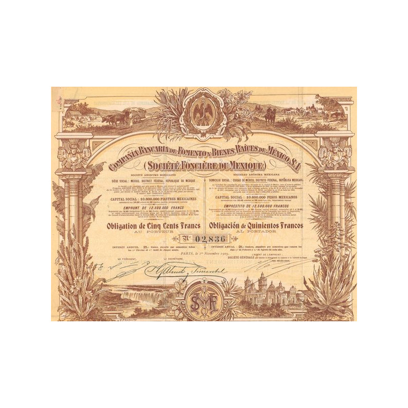 Cia Bancaria de Fomento y Bienes Raiges de México - Société Foncière du Mexique (Obl 500F)