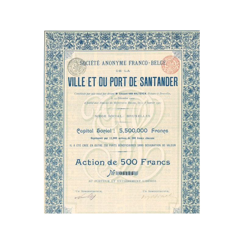 S.A Franco Belge de la Ville et du Port de Santander (Act 500 F)