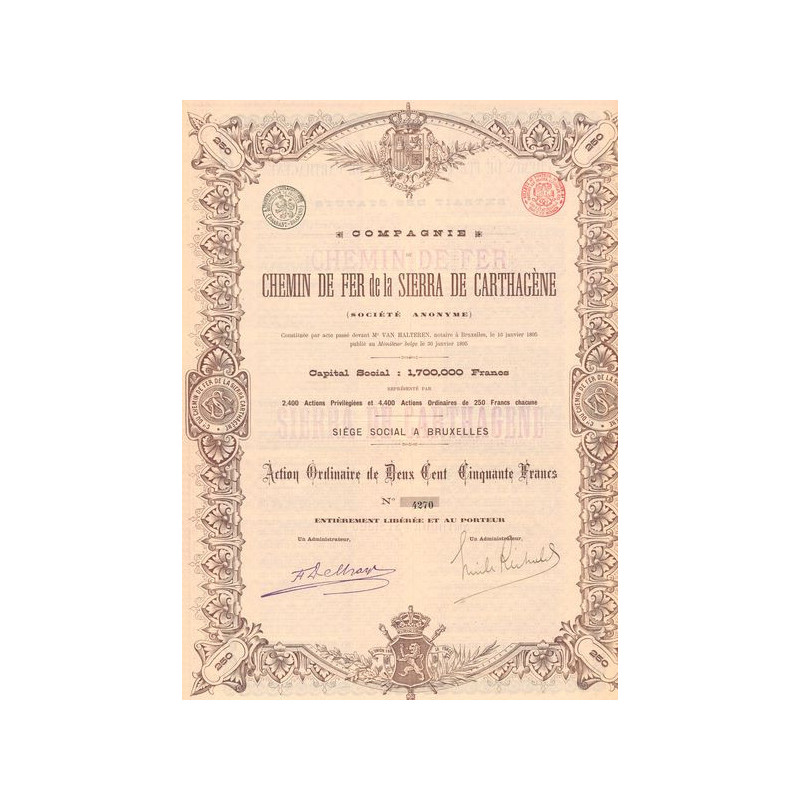 Cie du Chemin de Fer de la Sierra de Carthagène (Act O 250F)