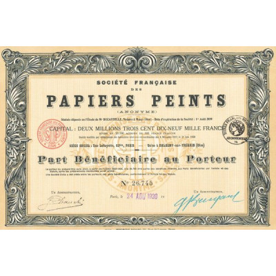 Sté Française des Papiers Peints (PB)