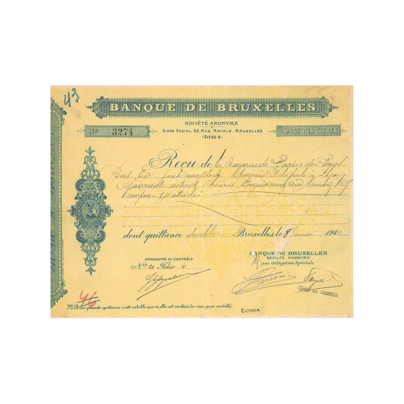 Banque de Bruxelles (Reçu)