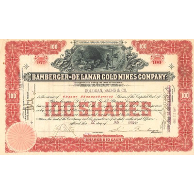 Bamberger de Lamar Gold Mines Cy (Titre 100 Act 10$)