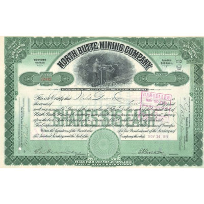 North Butte Mining Cy (Titre 10 Act 15$)