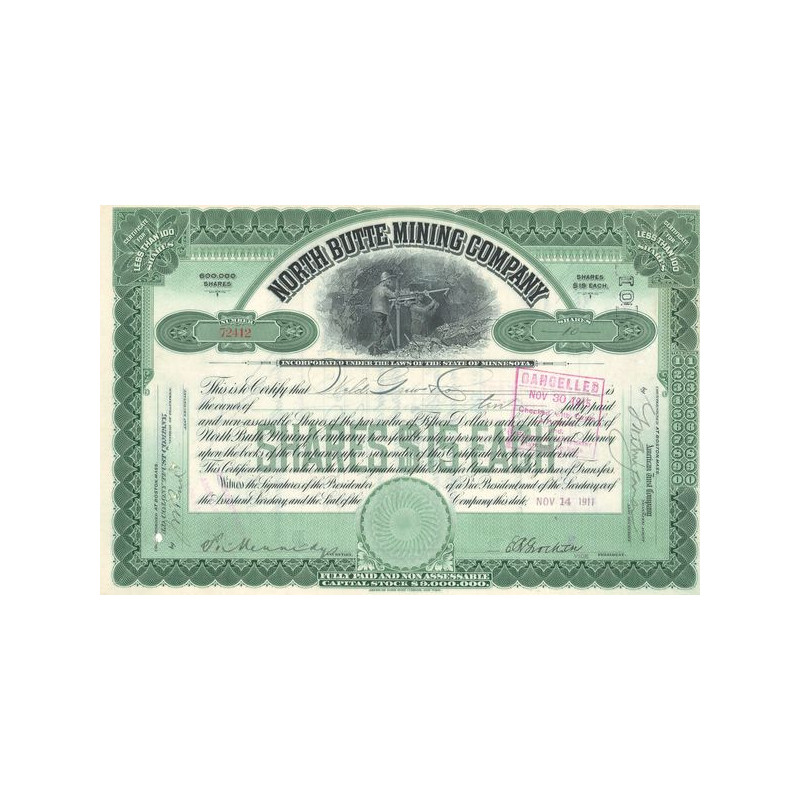 North Butte Mining Cy (Titre 10 Act 15$)