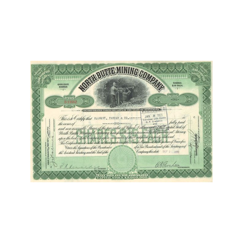 North Butte Mining Cy (Titre 1 Act 15$)