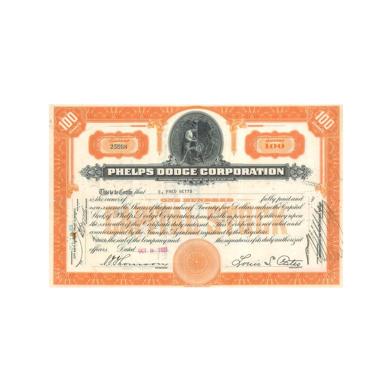 Phelps Dodge Corp (Titre 100 Act)