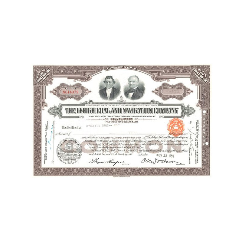 The Lehigh Coal and Navigation Cy (Marron) (Titre 10 Act)