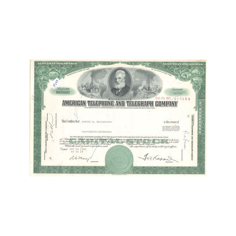 American Telephone and Telegraph Cy (Titre 27 Act)