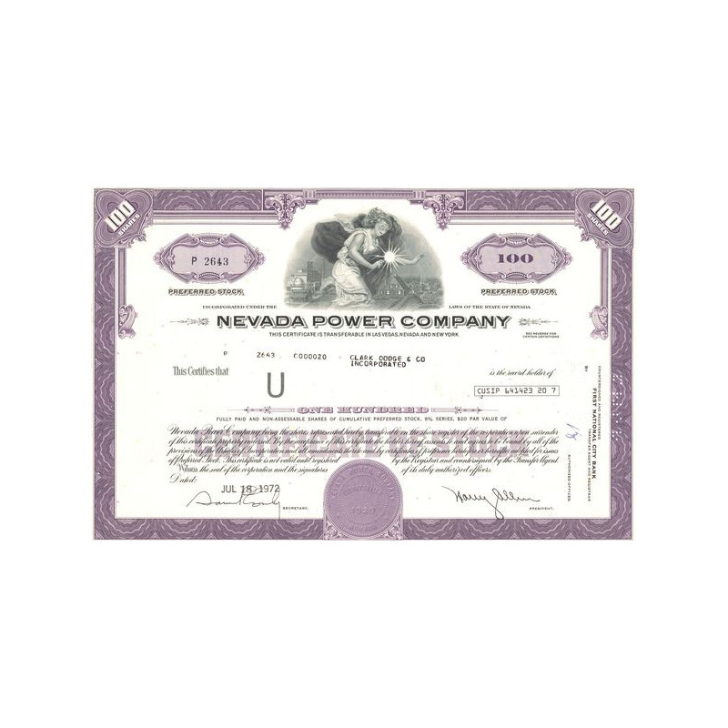 Nevada Power Cy (Violet) (Titre 100 Act)