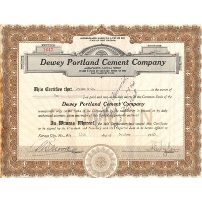 Dewey Portland Cement Cy (Titre 10 Act)