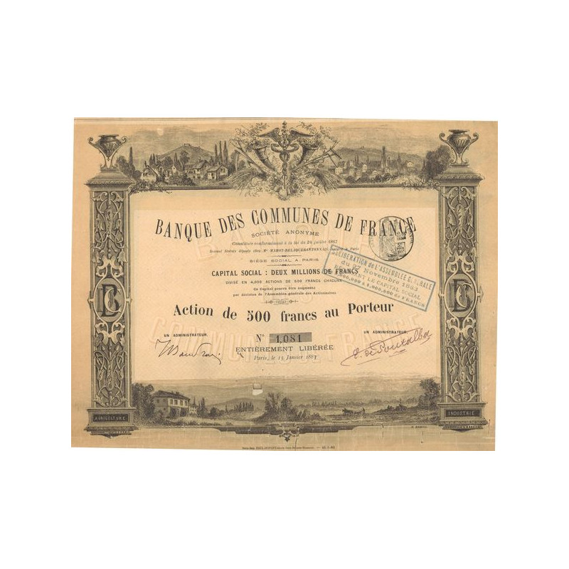 Banque des Communes de France (Act 500 F)