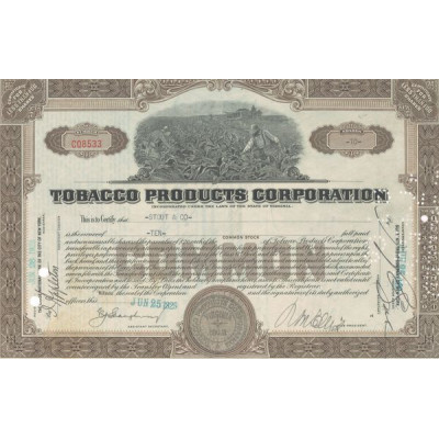Tobacco Products Corp (Titre 10 Act 20$)