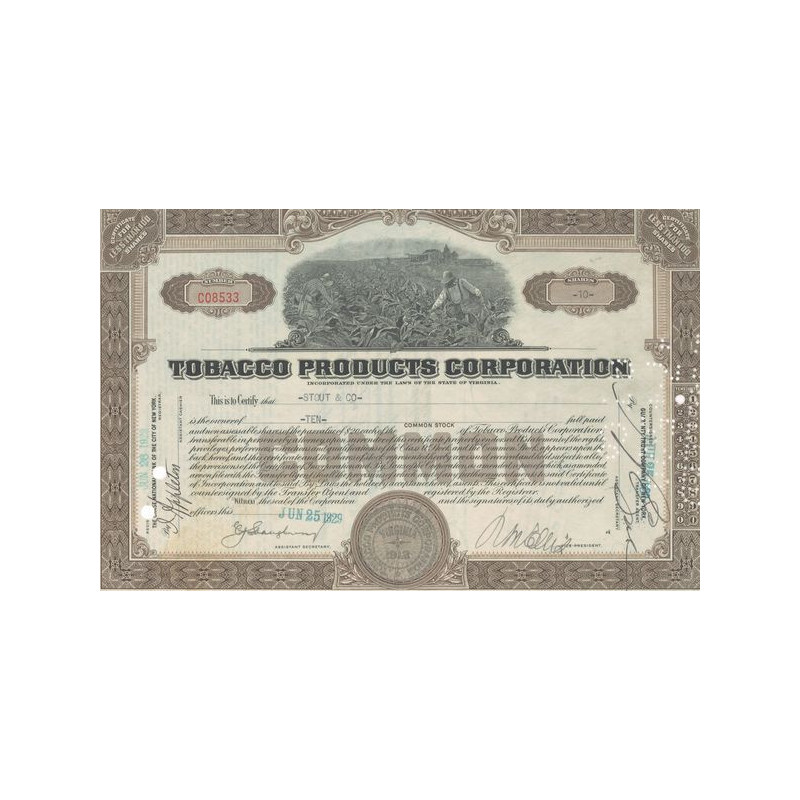 Tobacco Products Corp (Titre 10 Act 20$)