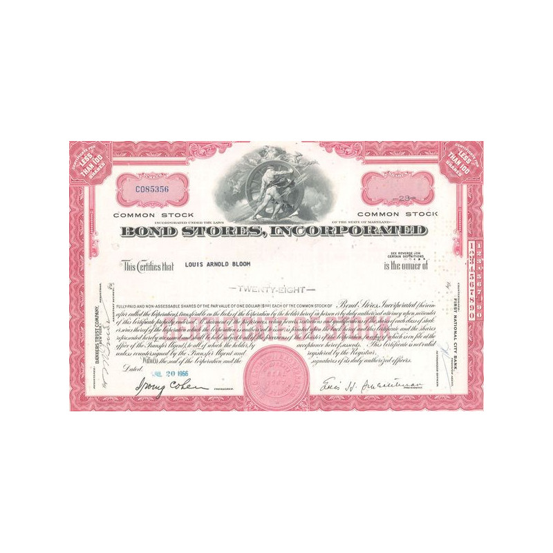 Bond Stories Inc (Titre 028 Act 1$)