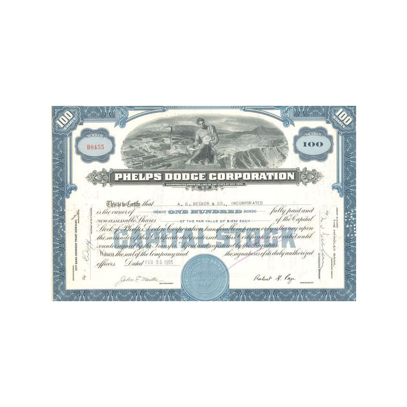 Phelps Dodge Corp (Titre 100 Act 12.50$)