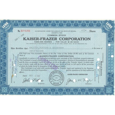 Kaiser-Frazer Corp (Titre 15 Act 1$)