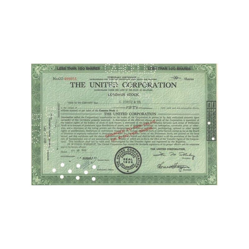 The United Corp (Titre 50 Act)