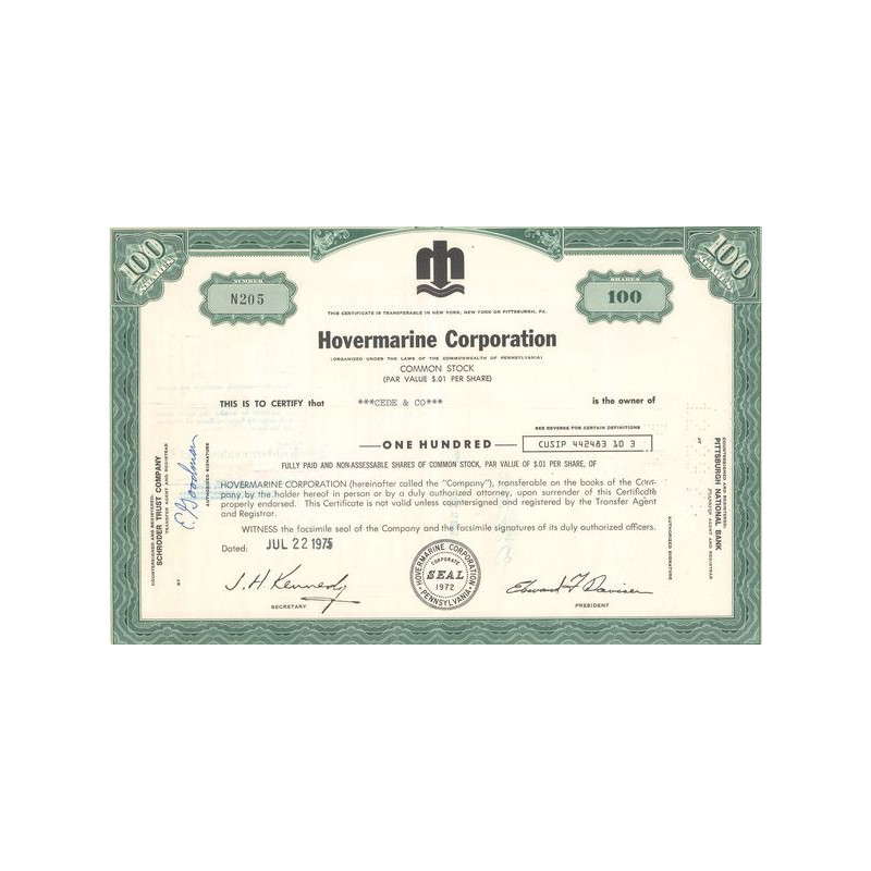 Hovermarine Corp (Titre 100 Act 0.01$)
