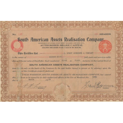 South American Assets Realisation Cy (Titre 95 Act 1$)