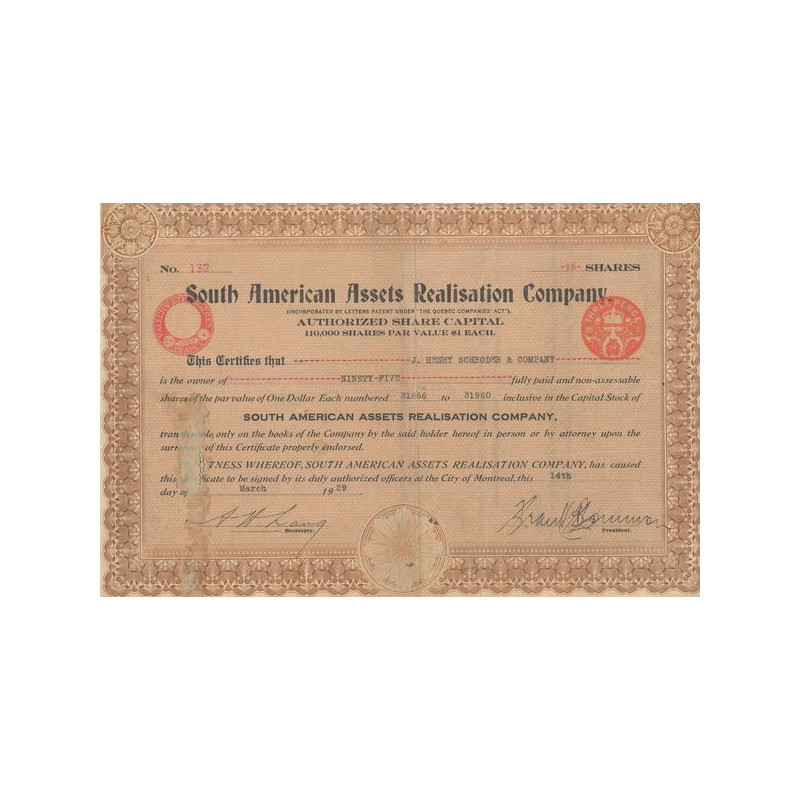 South American Assets Realisation Cy (Titre 95 Act 1$)