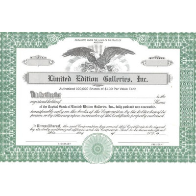 Limited Edition Galleries Inc (Blanquette)(Act 1$)