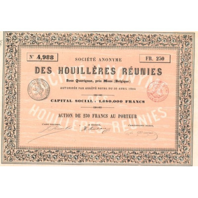 S.A. des Houillères Réunies Sous Quarégnon près Mons (Belgique) (Act 250 F)