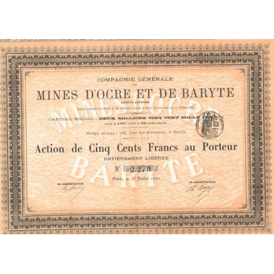 Cie Gale Mines d'Ocre et de Baryte (Act 500 F)