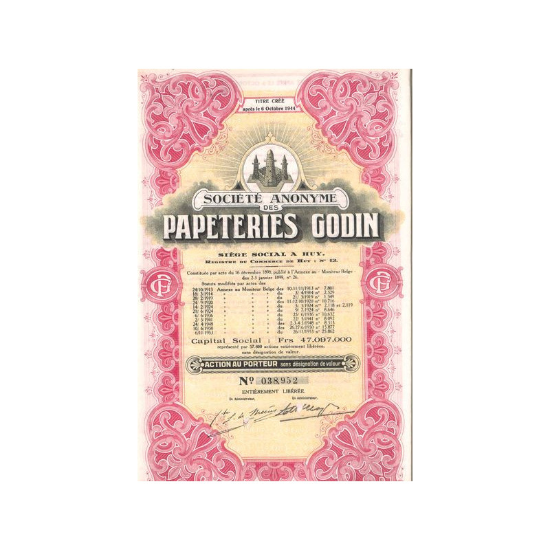 S.A. des Papeteries Godin (Act)