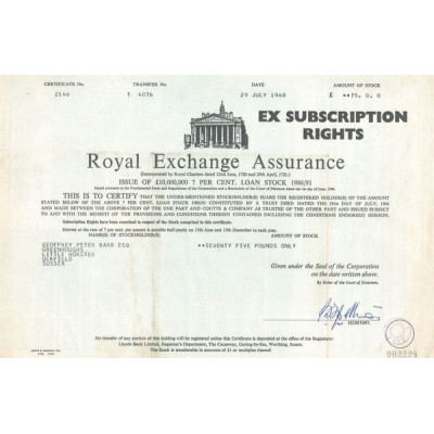 Royal Exchange Assurance (Act 75 £)
