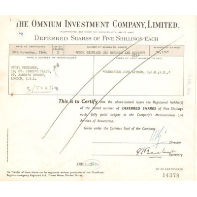 The Omnium Investment Cy Ltd (Titre 4176 Act 5 £)