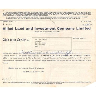 Allied Land and Investment Cy Ltd (Titre 1125 Act)