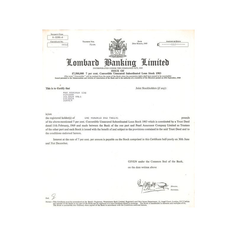 Lombard Banking Ltd (Act 112 £)