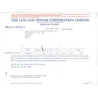 The Leyland Motor Corp Ltd (Titre 61 Act 5£)