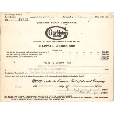 Guy Motors Ltd (Act 100 £)