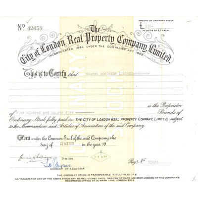 The City of London Real Property Cy Ltd (Titre 535 Act 1 £)