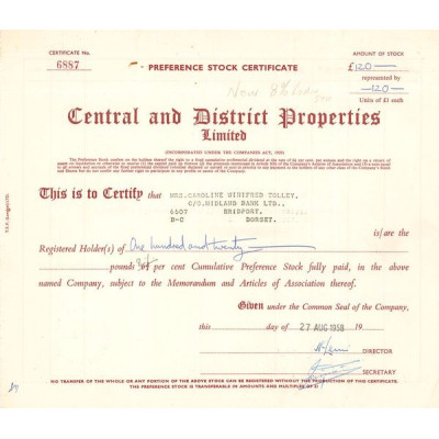 Central and District Properties Ltd (Titre 120 Act 1 £)