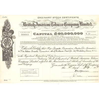 British American Tobacco Cy Ltd (Act 50 £) 1957