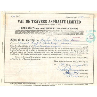 Val de Travers Asphalte Ltd (Act 580 £)