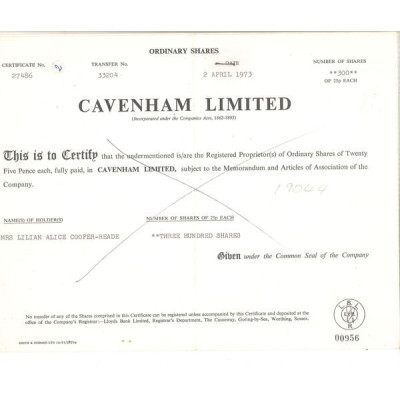 Cavenham Ltd (Titre 300 Act 25p £)