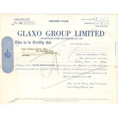 Glaxo Group Ltd (Act 6 £)