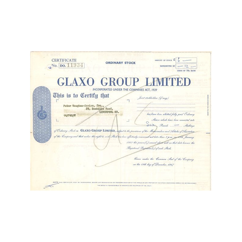 Glaxo Group Ltd (Act 6 £)