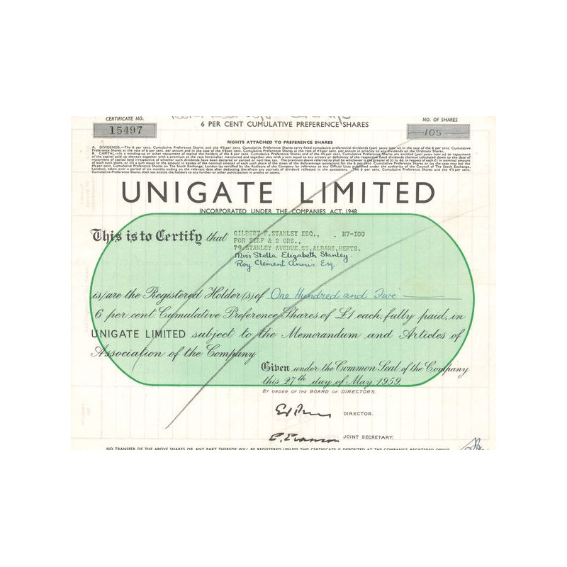 Unigate Ltd (Titre 105 Act 1 £)