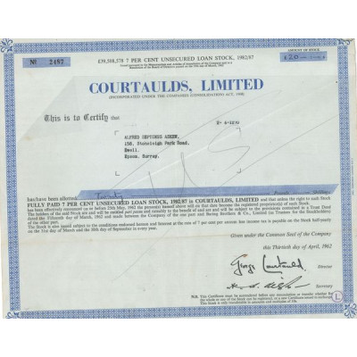 Courtaulds Ltd (Titre 01 Act 20 £)